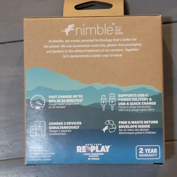 Nimble WALLY Mini Wall Charger 20W Dual Port USB-C & USB-A - Picture 9 of 9